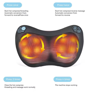 Voltify 4-Mode Heated Deep Tissue Massage Pillow
Product Title

Voltify Heated Massage Pillow | 4 Modes – Knead, Tap, Percuss, Tuina – Deep Pain Relief for Neck, Back & Shoulders
✅ Short Description

Spa-level relief whenever you want