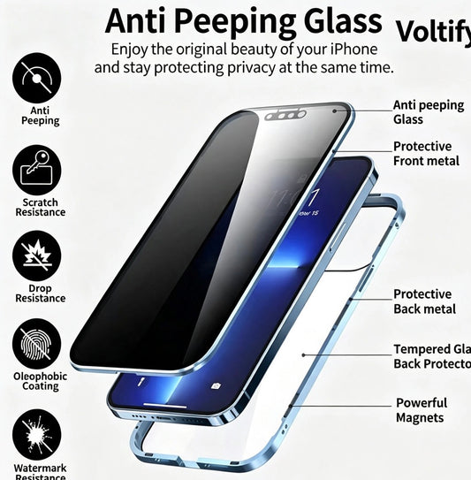 Voltify Magnetic Double-Sided Privacy Phone Case


Voltify Magnetic Privacy Case for iPhone | 360° Full Protection – Anti-Peep Tempered Glass + Metal Frame
✅ 

Total security, total style ✨. 360° all-roun